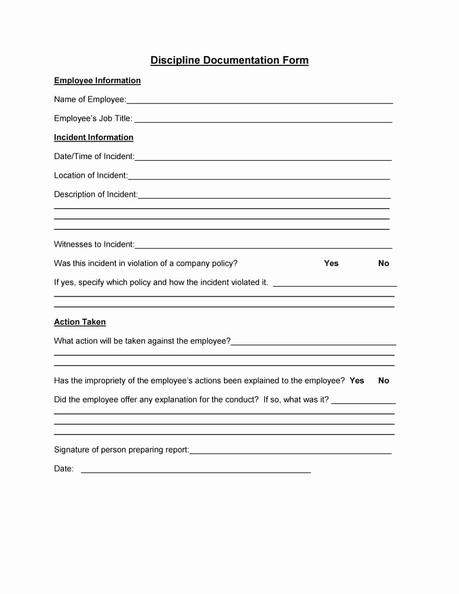 Employee Write Up Templates Lovely 46 Effective Employee Write Up forms [ Disciplinary