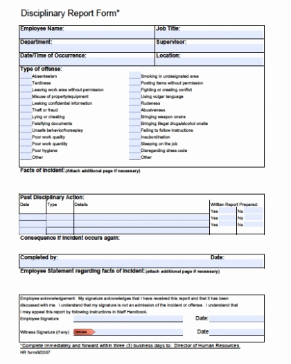 Employee Write Up Templates New Download Employee Write Up forms