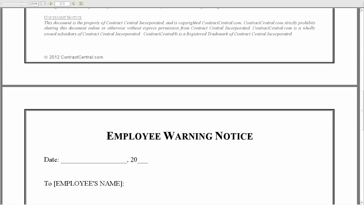 Employee Written Warning form Fresh Employee Warning Notice