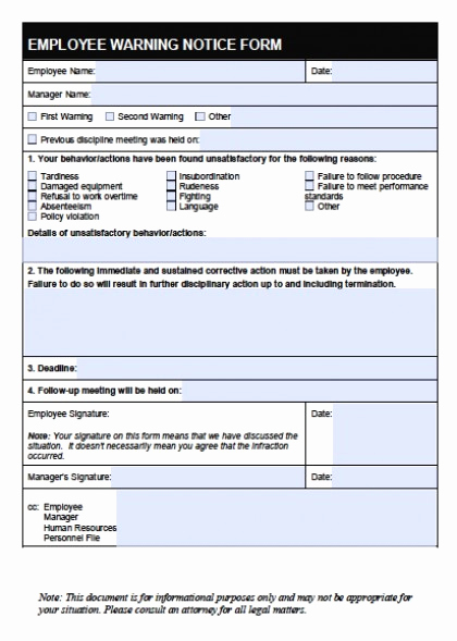 Employee Written Warning Template Free Fresh Download Employee Write Up forms