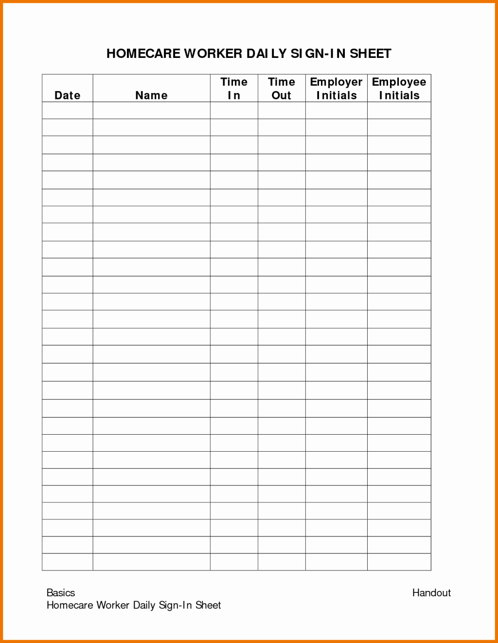 Employees Sign In Sheet Lovely Brilliant Daily attendance Sign In Sheet for Homecare
