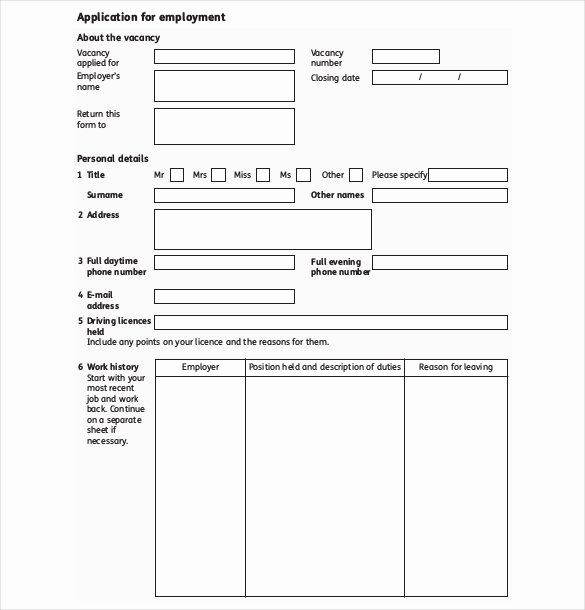 Employment Application Template Microsoft Word Awesome Job Application Template 19 Examples In Pdf Word