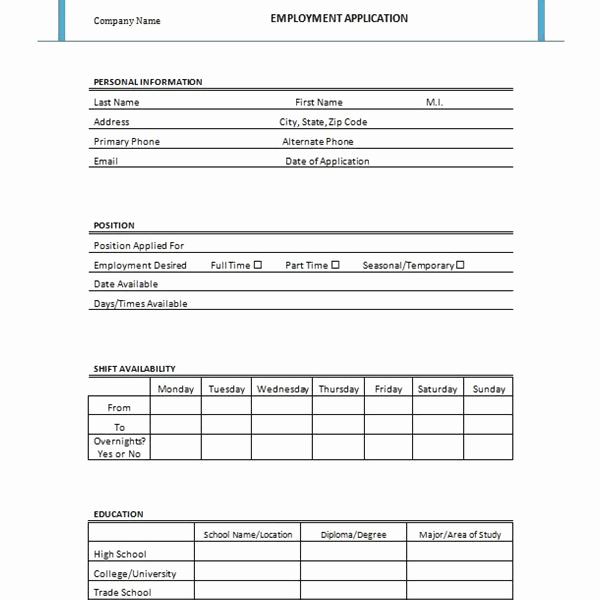 Employment Application Template Microsoft Word New Four Free Downloadable Job Application Templates
