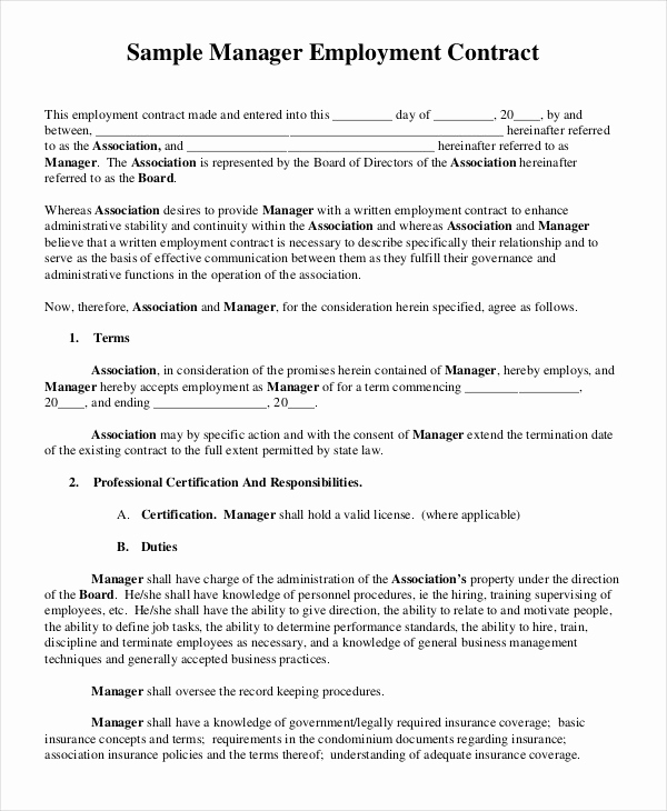 Employment Contract Template Word Elegant Employment Contract Template 25 Sample Word Apple