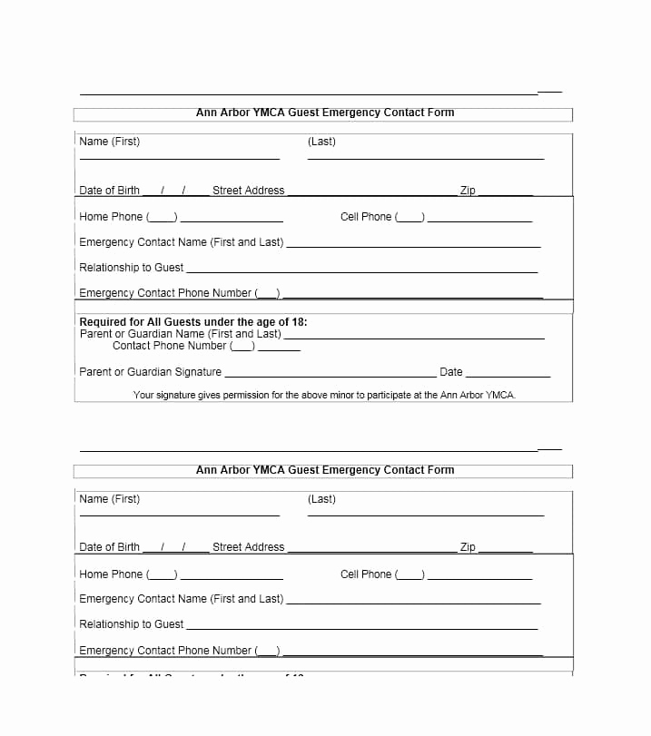 Employment Emergency Contact form Elegant 54 Free Emergency Contact forms [employee Student]