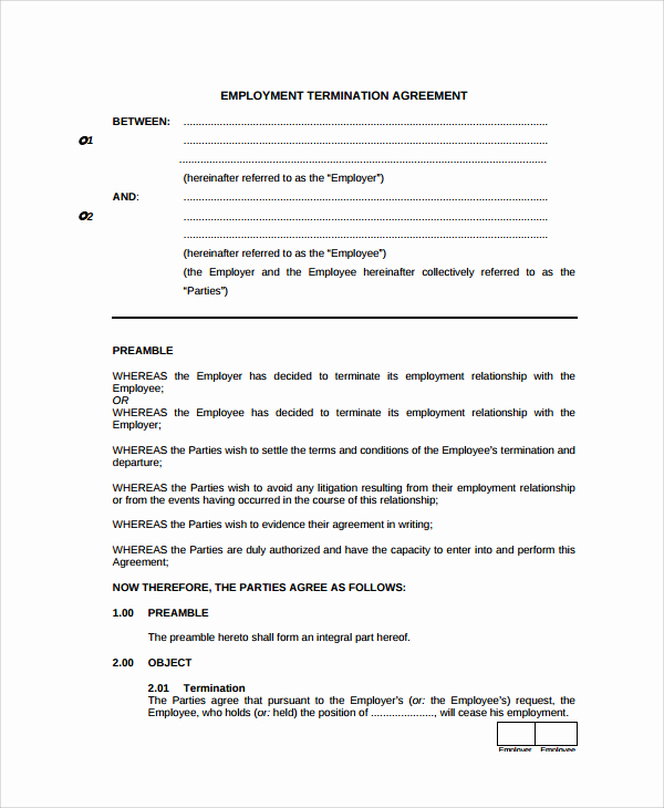 Employment Separation Agreement Template Beautiful Employment Separation Agreement Templa