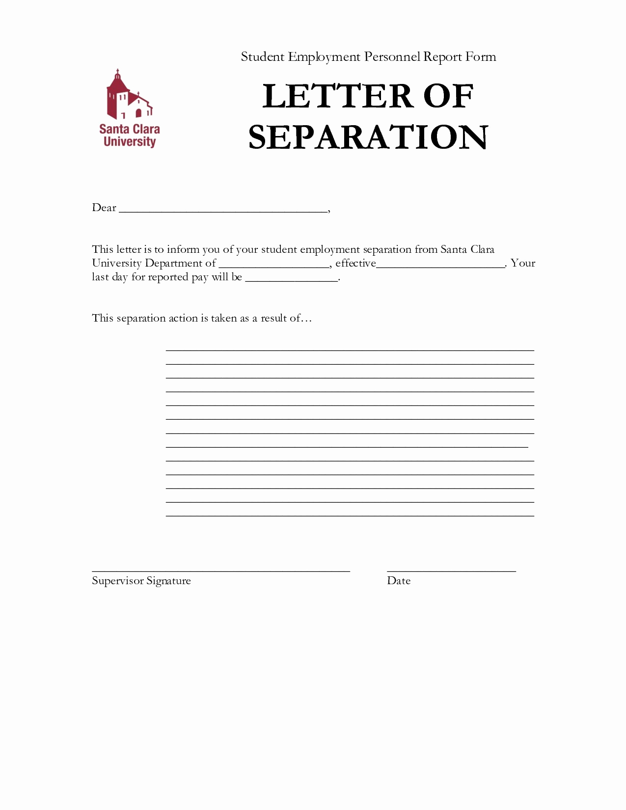 Employment Separation Agreement Template Lovely Letter Separation From Spouse Template Samples