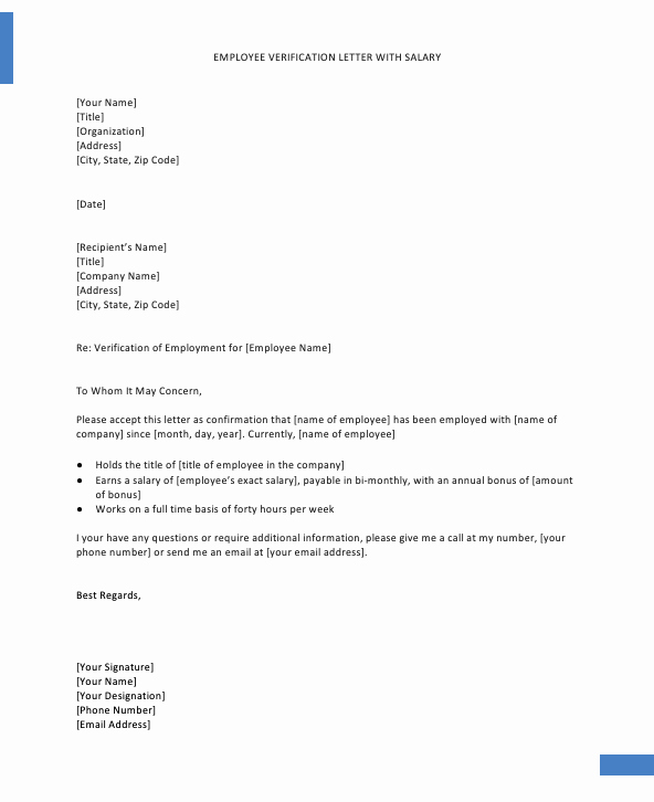 Employment Verification form Template Best Of Confirmation Employment Letter for Bank