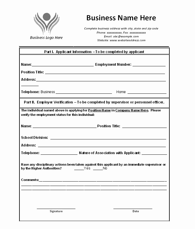 Employment Verification forms Template Awesome Free Proof Of Employment Letter Verification forms