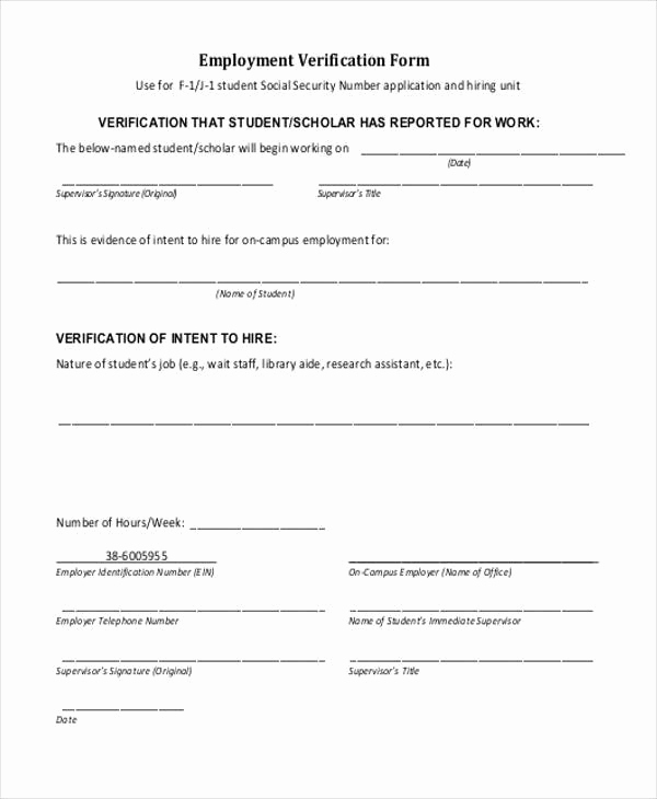 Employment Verification forms Template Best Of Employment Verification form