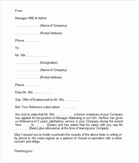 Employment Verification Letter Pdf Awesome Employment Verification Letter 14 Download Free