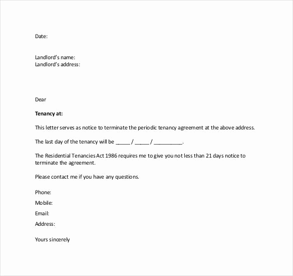 End Of Lease Letters Best Of Lease Termination Letter