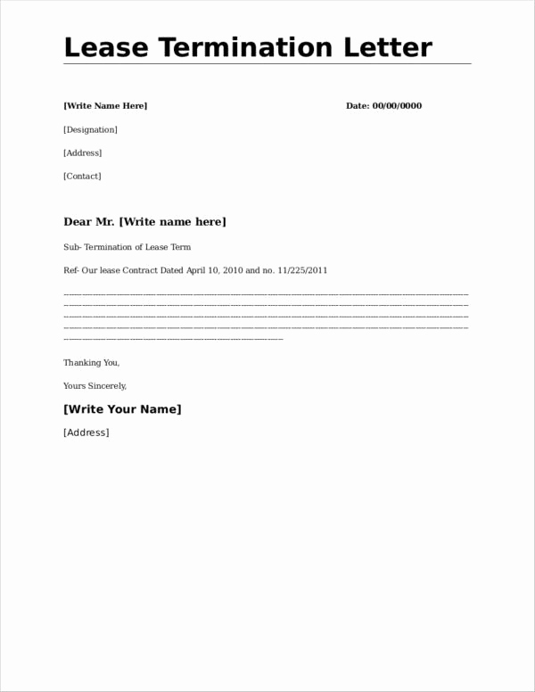 End Of Lease Letters Unique What to Include In A Mercial Lease Termination Letter