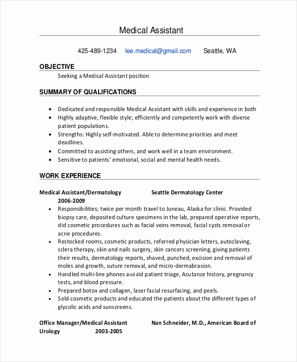 Entry Level Administrative assistant Resume Unique 9 Medical Administrative assistant Resume Templates Free