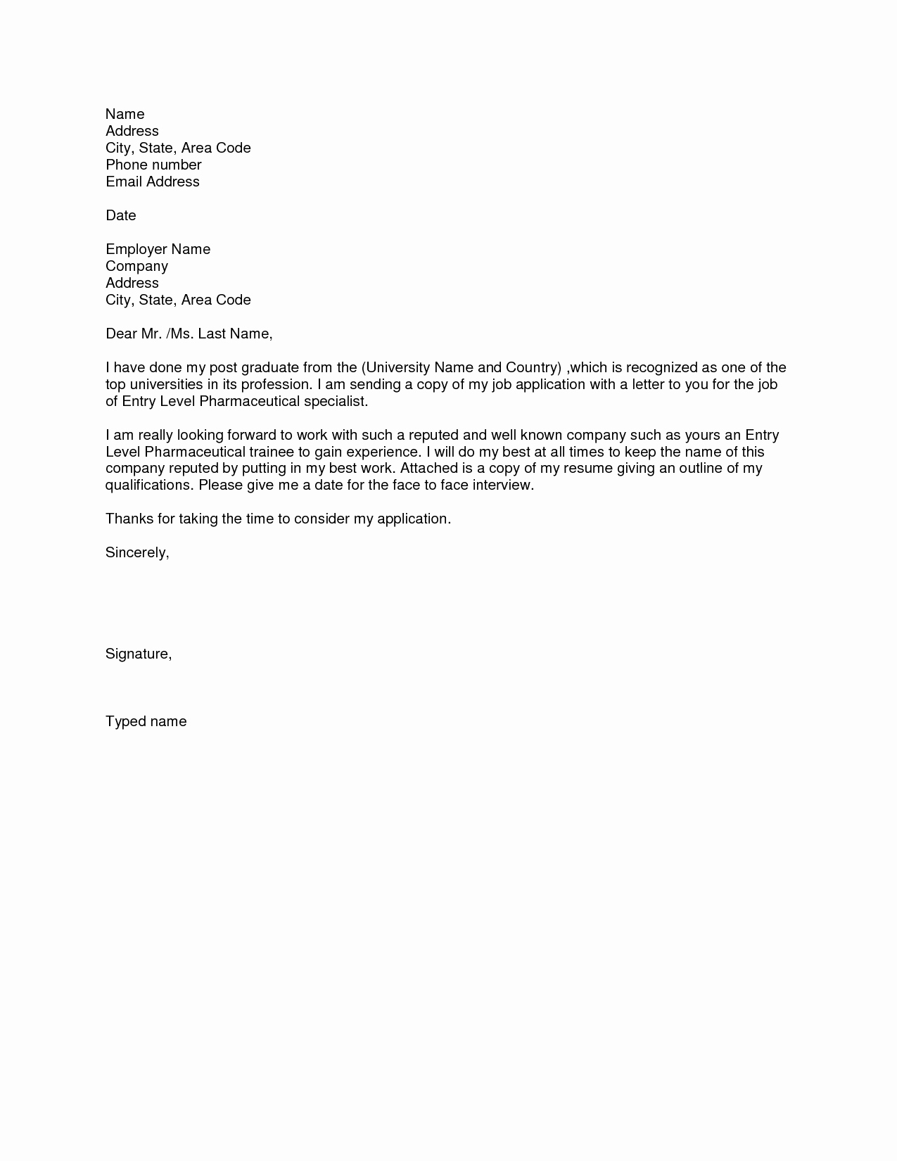 Entry Level Cover Letter Examples New Sample Cover Letters for Entry Level Positions Insure