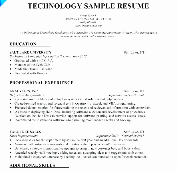 Entry Level Resume No Experience Beautiful 15 Entry Level It Resume with No Experience