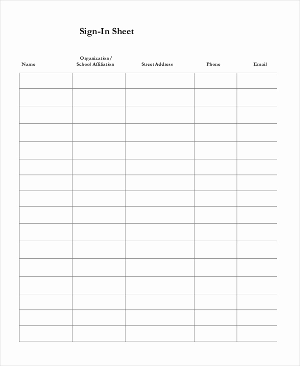Event Sign In Sheet Elegant event Sign In Sheet Template 16 Free Word Pdf
