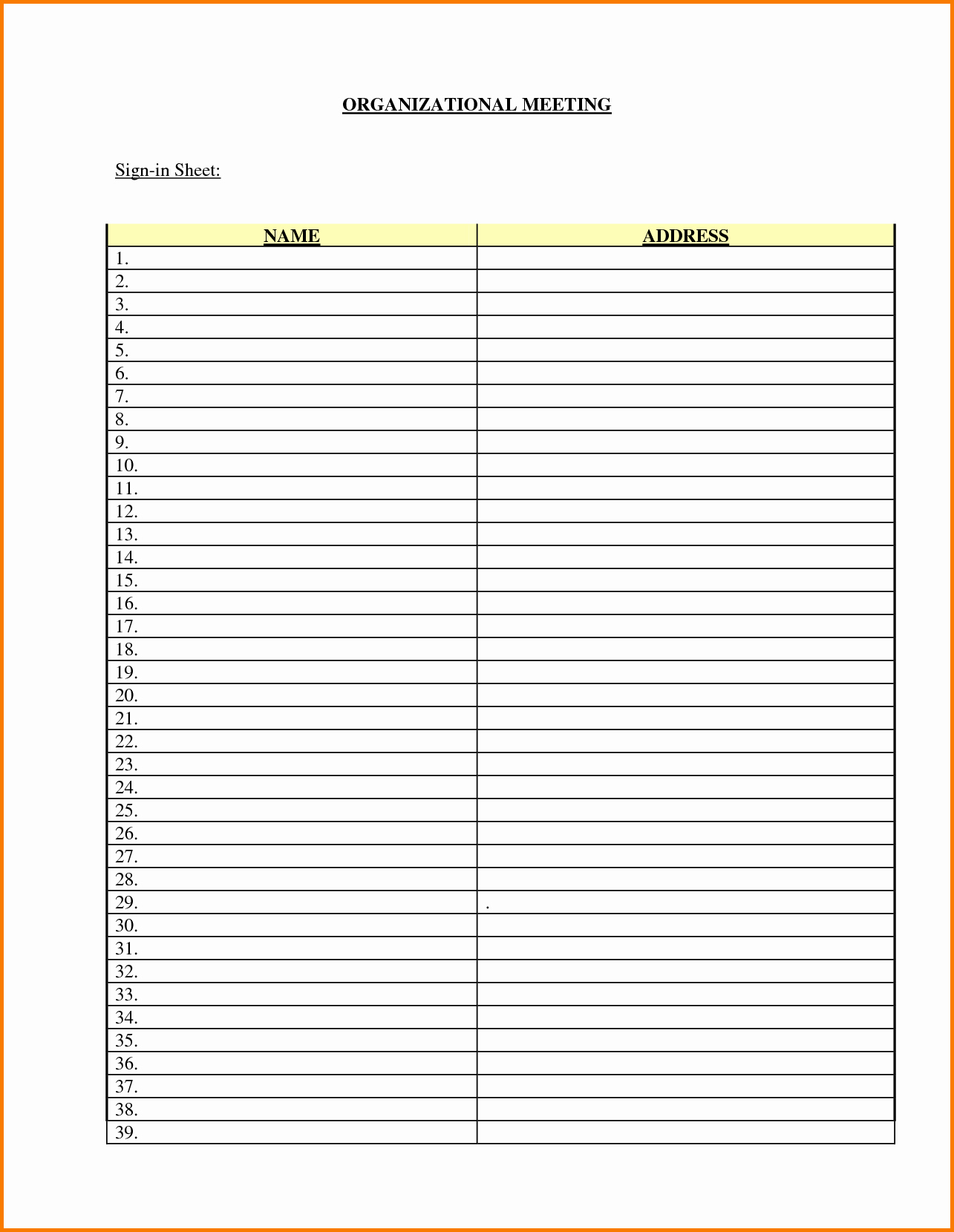 Event Sign In Sheet Fresh event Sign In Sheet