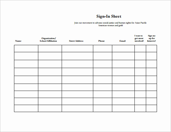 Event Sign In Sheet Lovely 14 Sample event Sign In Sheets