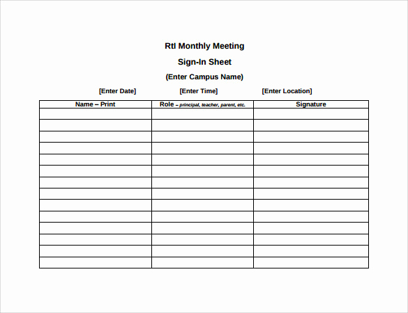 Event Sign In Sheet Lovely 14 Sample Meeting Sign In Sheets