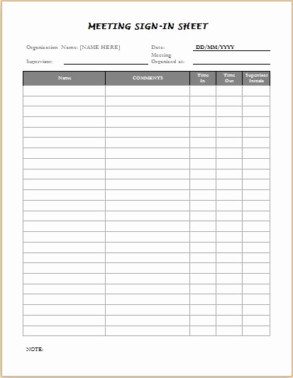 Event Sign In Sheet Template Awesome Sign In Sheets for Visitors Meetings &amp; Patients