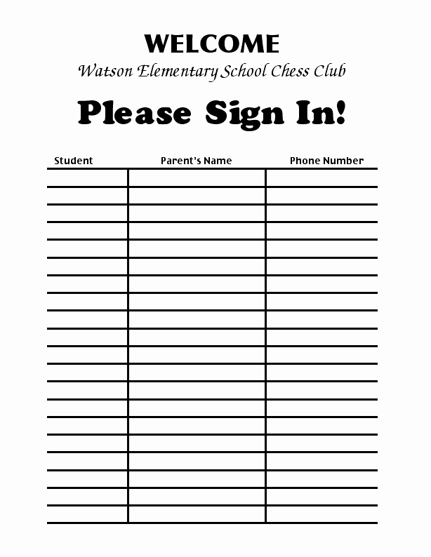 Event Sign In Sheet Template Inspirational event Sign In Sheet
