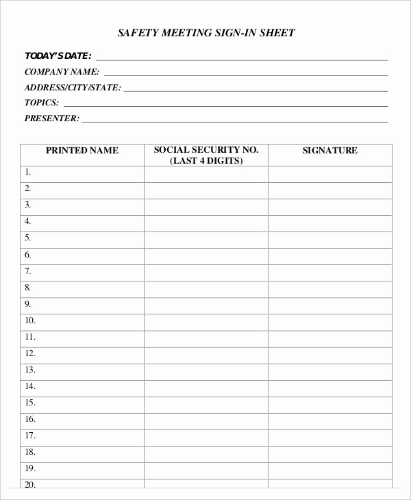 Event Sign In Sheet Unique 8 Meeting Sheet Templates Word Pdf