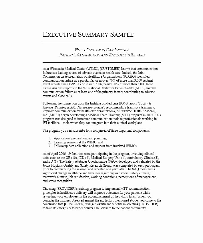 Example Of An Executive Summary Elegant 30 Perfect Executive Summary Examples &amp; Templates
