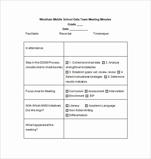 Example Of Meeting Minutes Fresh 18 School Meeting Minutes Templates Pdf Doc