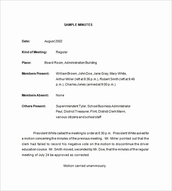 Example Of Meeting Minutes Lovely 18 School Meeting Minutes Templates Pdf Doc