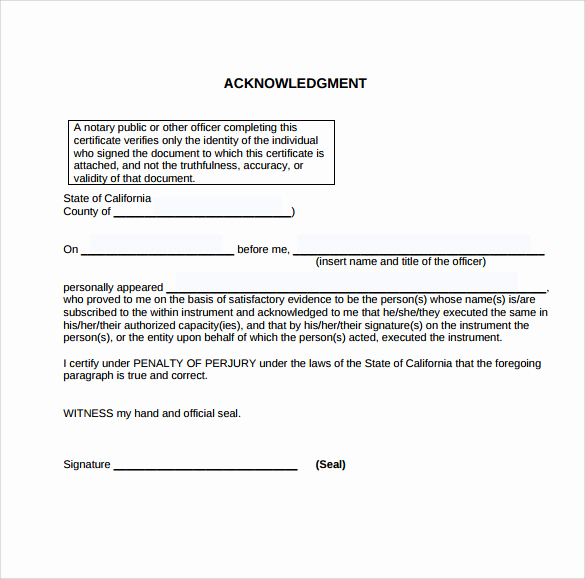 sample notary statements