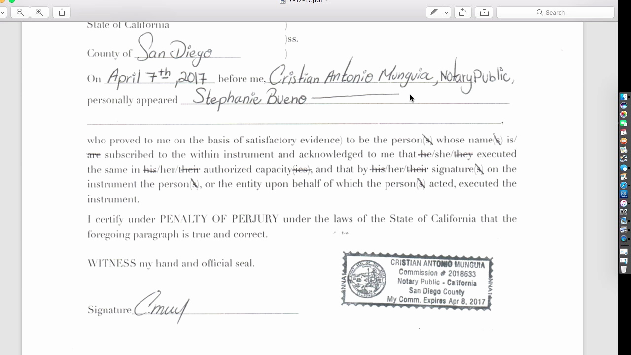 Example Of Notarized Document Luxury California Notary Acknowledgment
