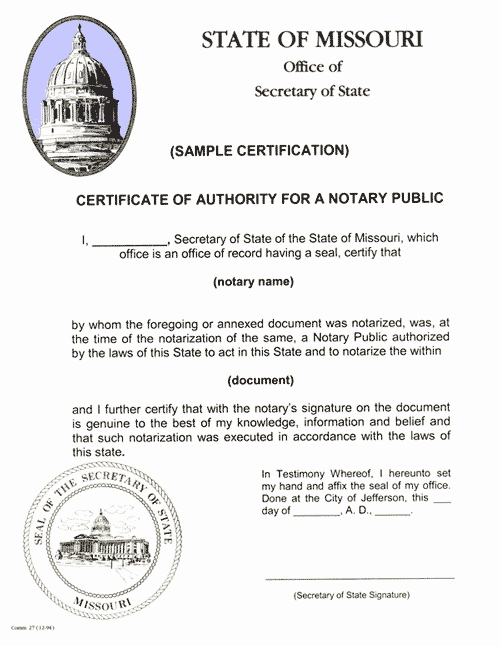 Example Of Notarized Document New Certification Authentication &amp; Apostilles