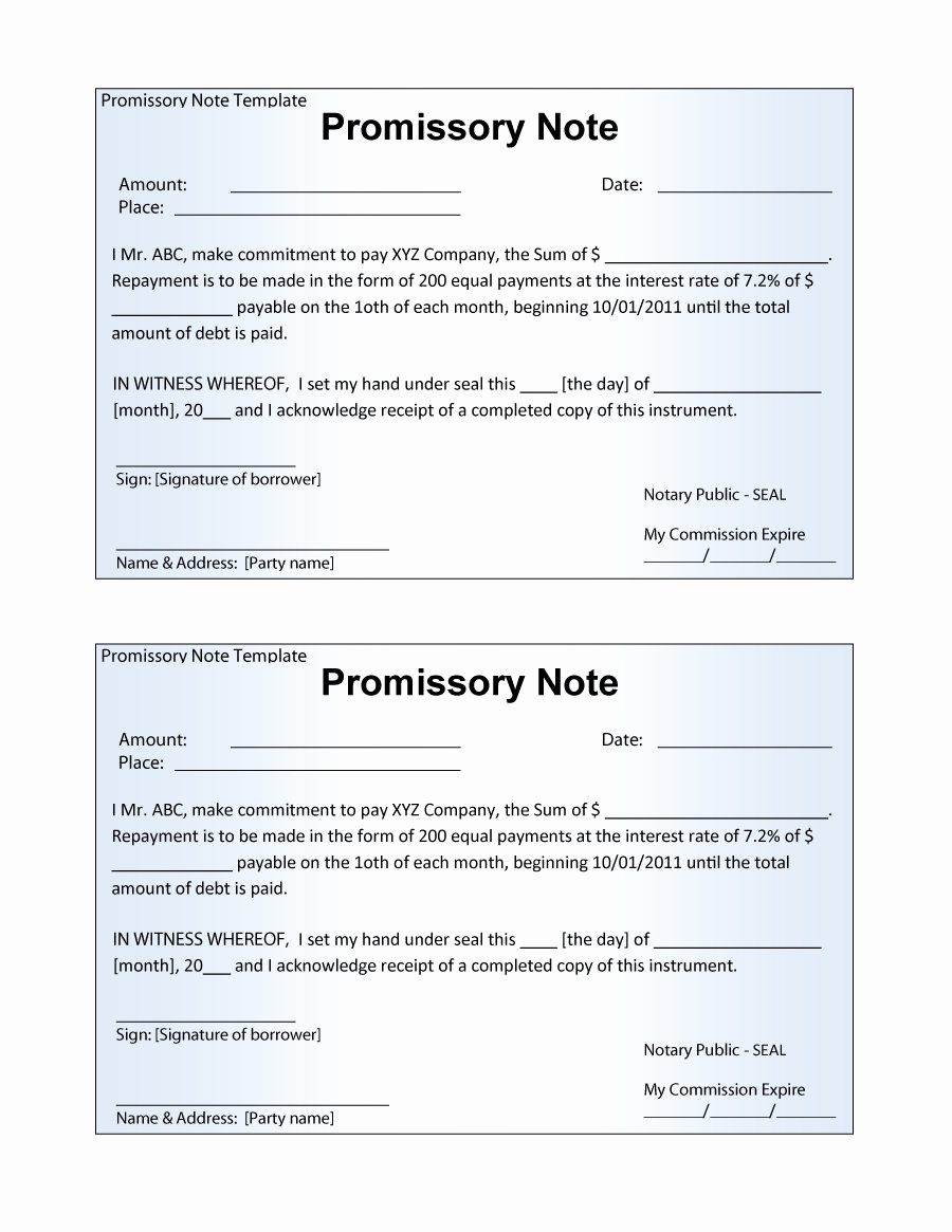 Example Of Promissory Note Best Of 45 Free Promissory Note Templates &amp; forms [word &amp; Pdf]
