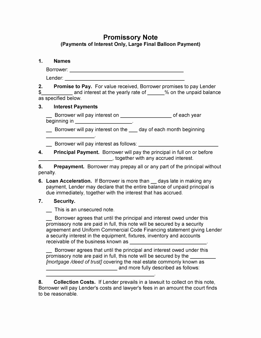 Example Of Promissory Note Inspirational 45 Free Promissory Note Templates &amp; forms [word &amp; Pdf]