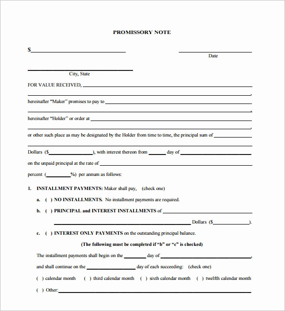 Example Of Promissory Note New Promissory Note Template – 27 Free Word Pdf format