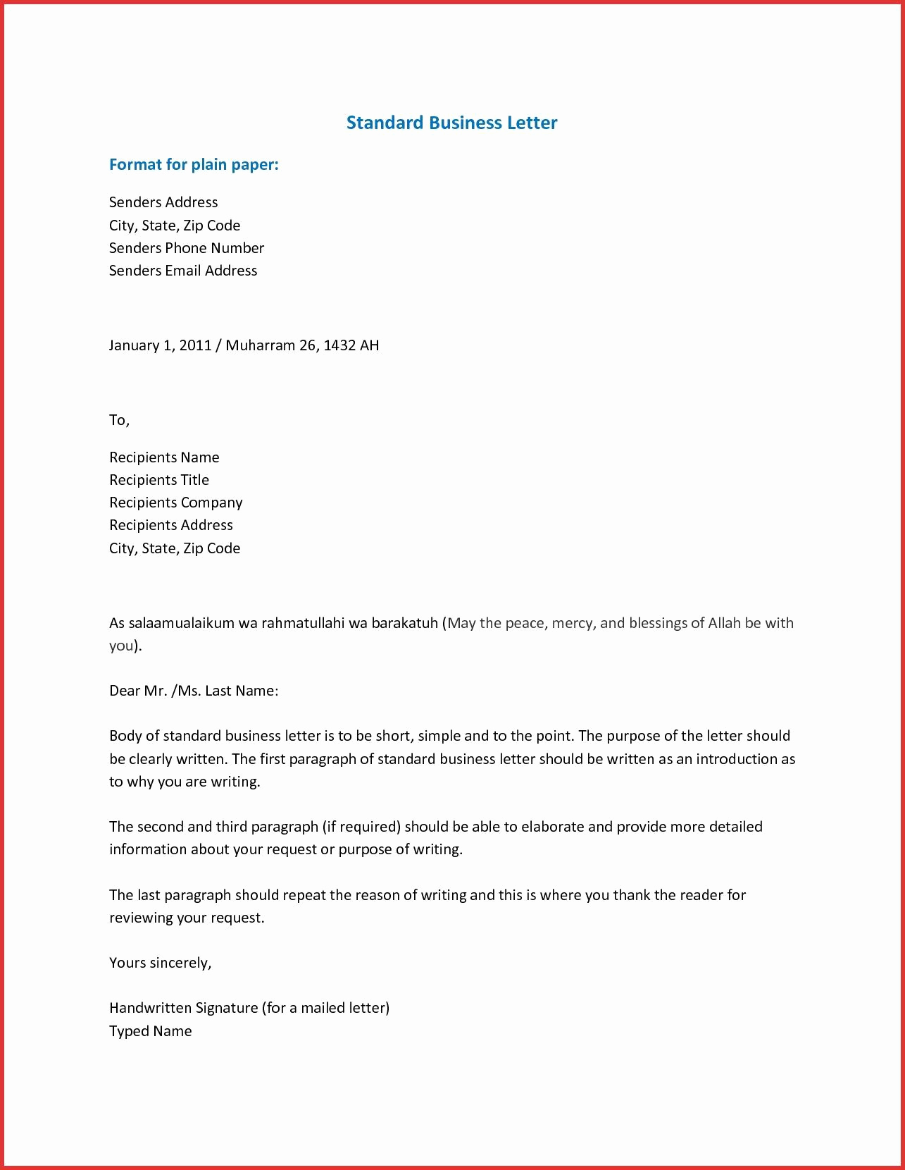 Example Of Simple Business Letter Best Of Pin by Template On Template