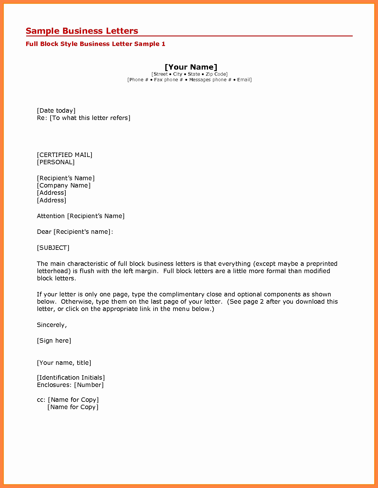 Example Of Simple Business Letter Unique Example Simple Business Letter