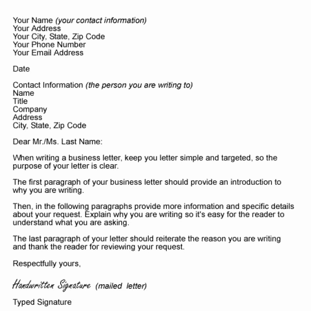 Example Of Simple Business Letter Unique Sample Professional Letter formats