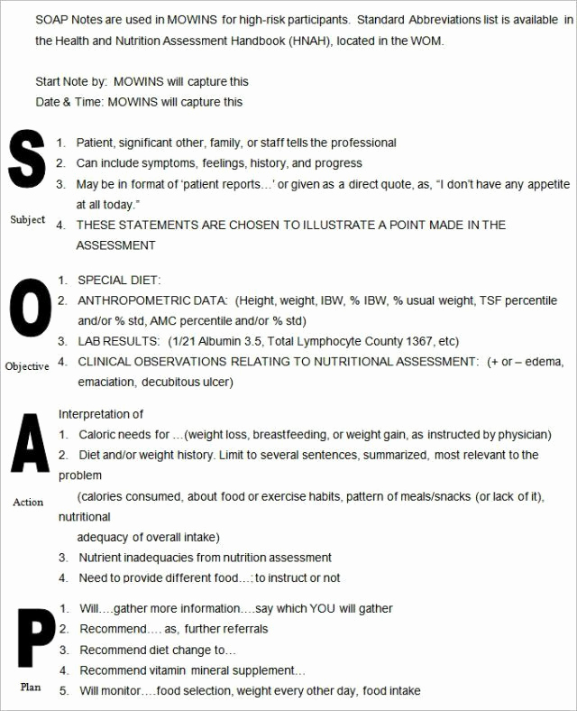Example Of soap Note Inspirational Nurses Notes Template Free Download