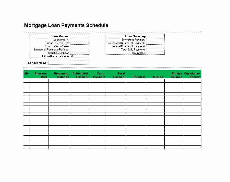 Excel Amortization Schedule Template Fresh 28 Tables to Calculate Loan Amortization Schedule Excel