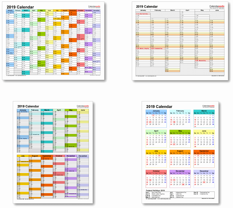 Excel Calendar 2019 Template Best Of 2019 Calendar with Federal Holidays &amp; Excel Pdf Word Templates
