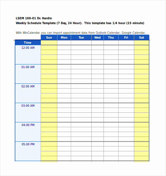 Excel Daily Schedule Template Awesome 30 Daily Planner Templates Pdf Doc
