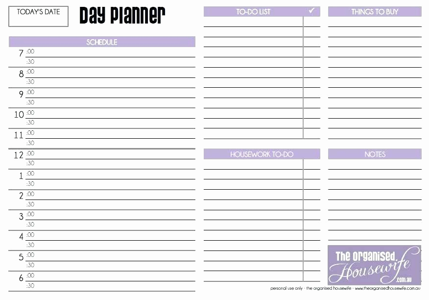 Excel Daily Schedule Template Inspirational Day Planner Template