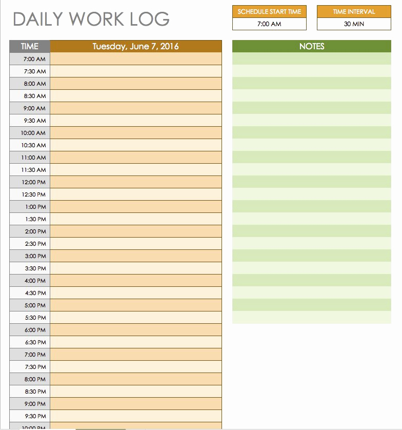 Excel Daily Schedule Template New Free Daily Schedule Templates for Excel Smartsheet