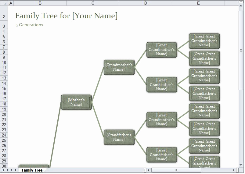 Excel Family Tree Template Beautiful Family Tree Template Excel