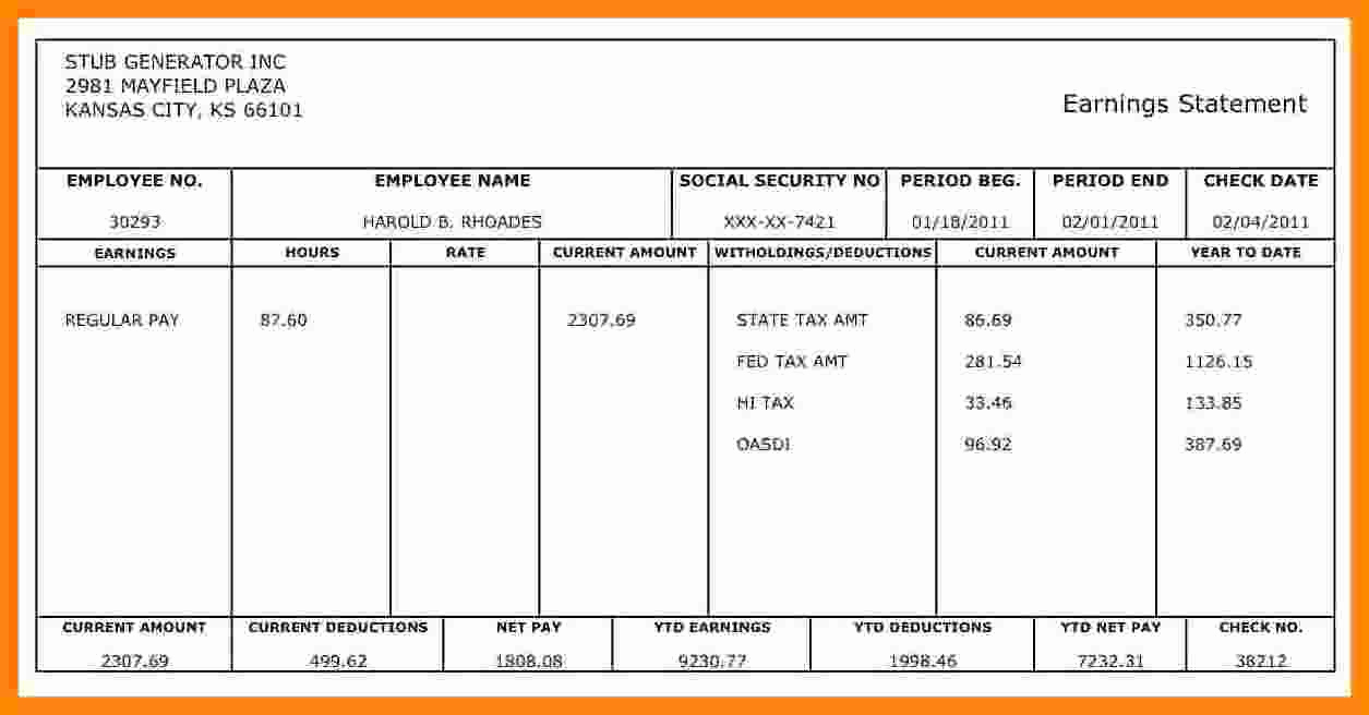 Excel Pay Stub Template Luxury 5 1099 Pay Stub Template Excel