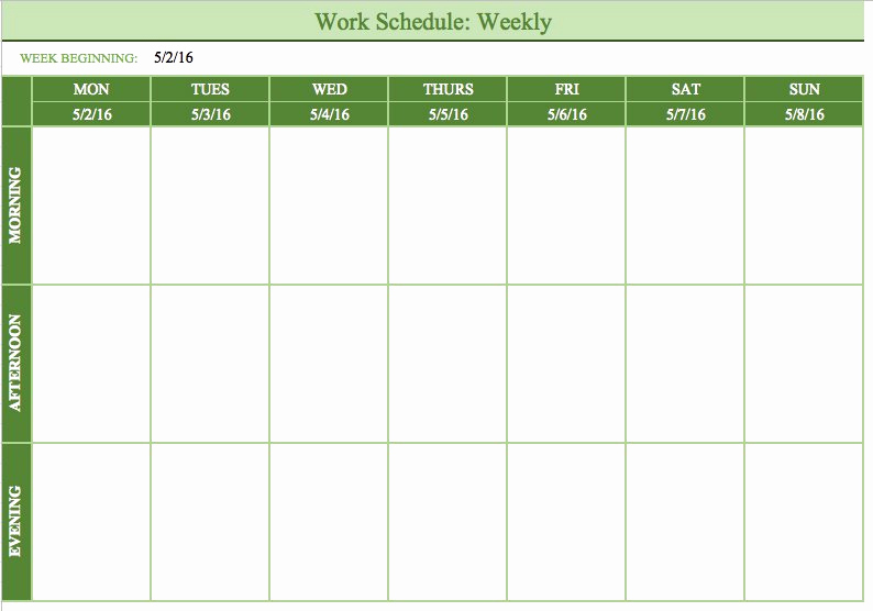 Excel Work Schedule Template Beautiful Free Work Schedule Templates for Word and Excel