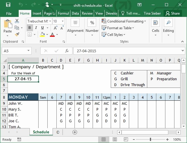 Excel Work Schedule Template Best Of Tips &amp; Templates for Creating A Work Schedule In Excel