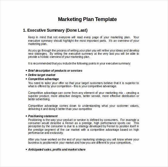 Executive Summary Marketing Plan Beautiful 9 Financial Adviser Marketing Plan Examples Pdf